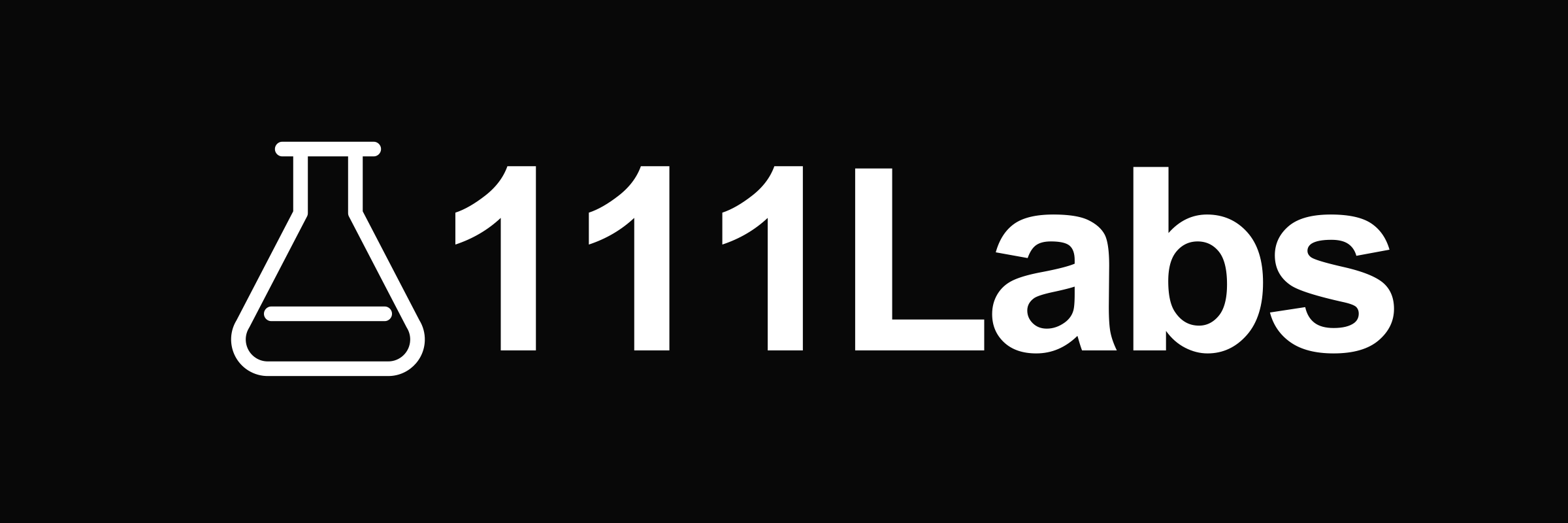 Logo horizontal de 111Labs — Blanco sobre negro