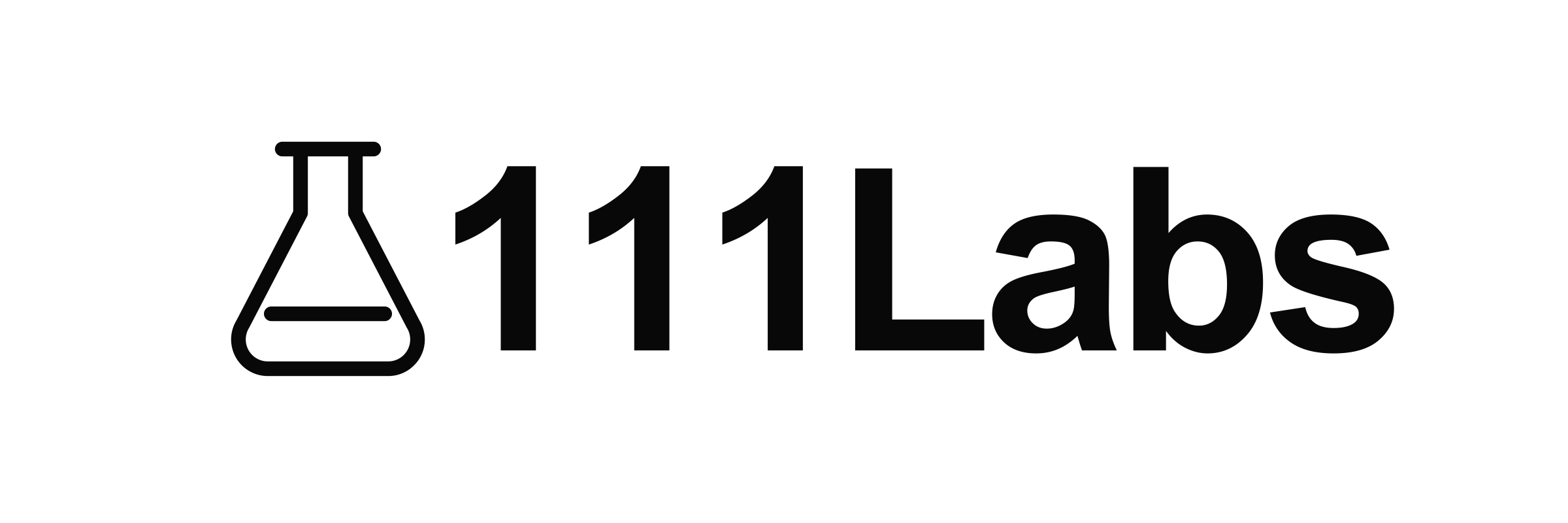 Logo horizontal de 111Labs — Negro sin fondo