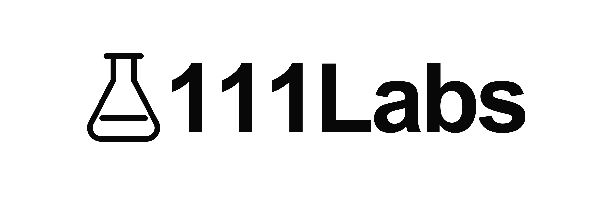 Logo horizontal de 111Labs — Negro sobre blanco
