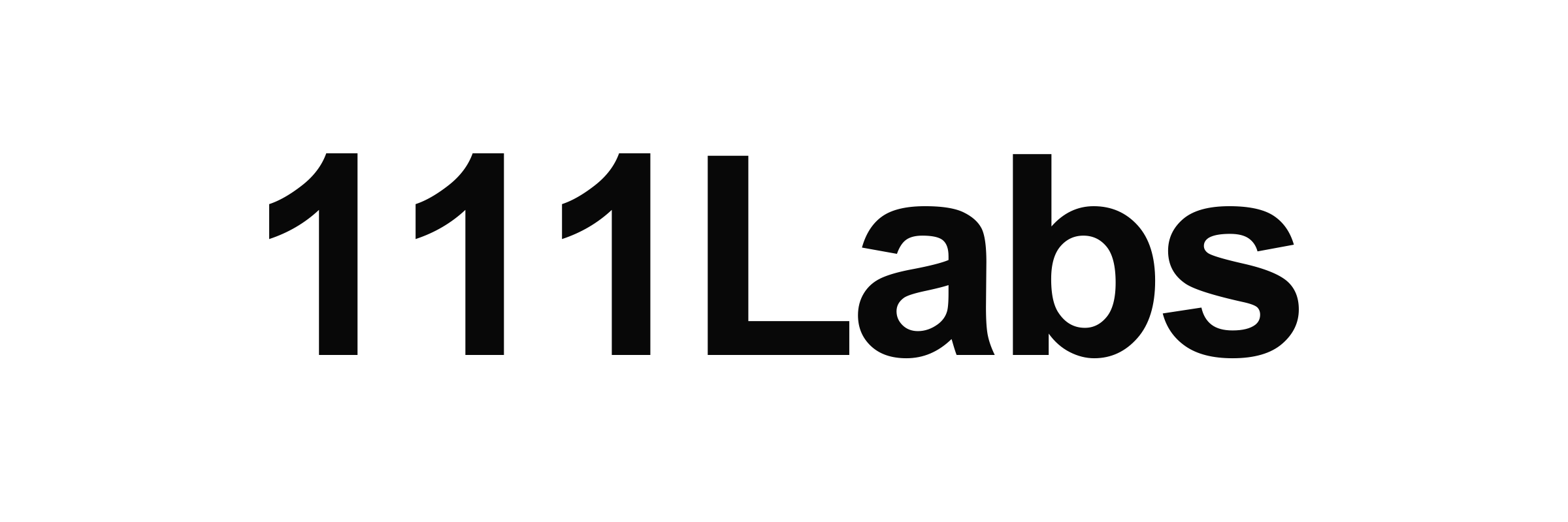 Firma tipográfica de 111Labs — Negro sobre blanco
