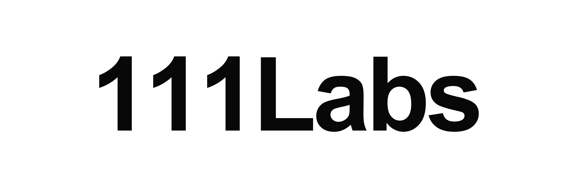 Firma tipográfica de 111Labs — Negro sin fondo